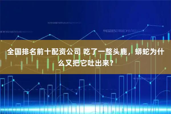 全国排名前十配资公司 吃了一整头鹿，蟒蛇为什么又把它吐出来？
