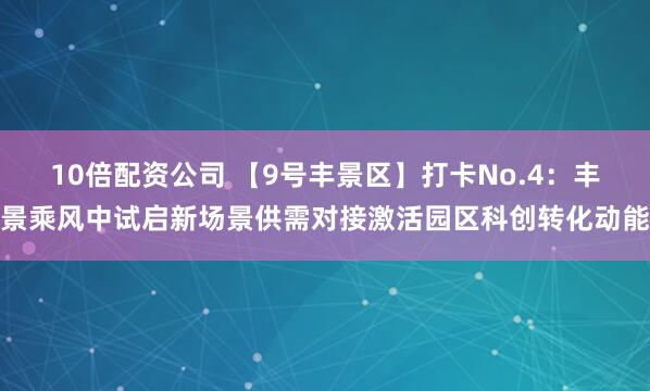 10倍配资公司 【9号丰景区】打卡No.4：丰景乘风中试启新场景供需对接激活园区科创转化动能